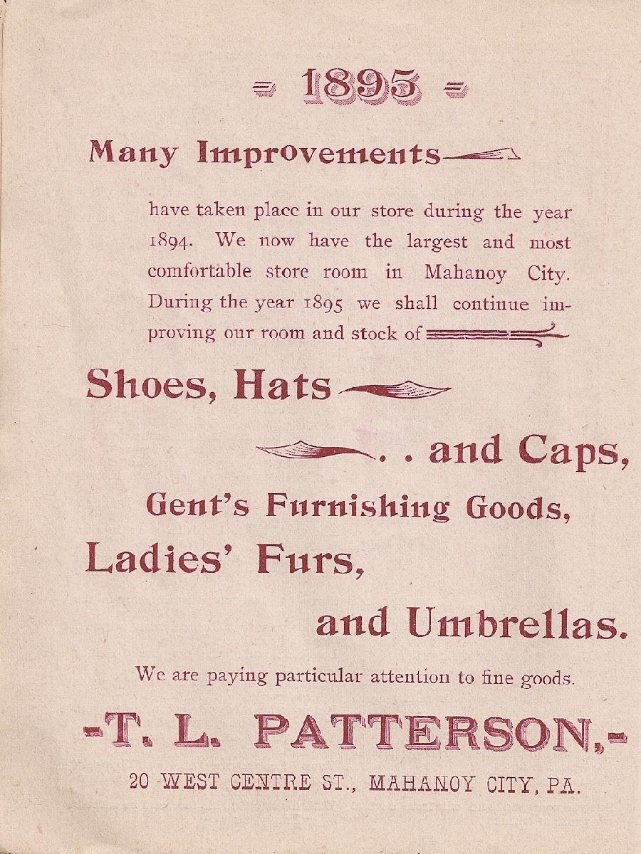 T.L. Patterson, Clothier